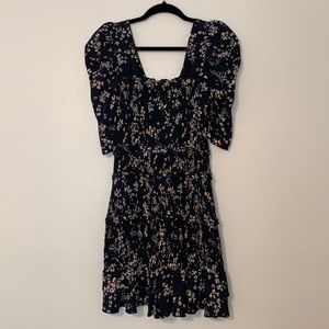Smocked Floral Mini Dress